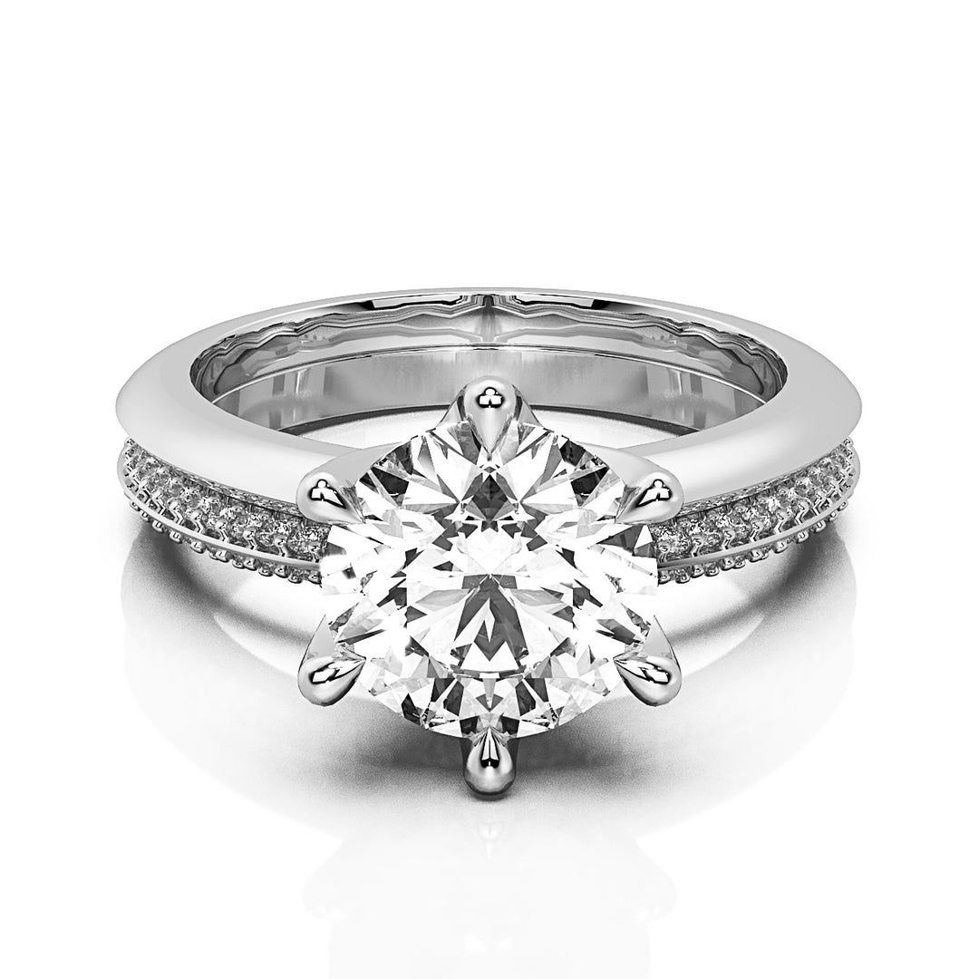 The One Solitaire Round Brilliant Engagement and Wedding Rings Set