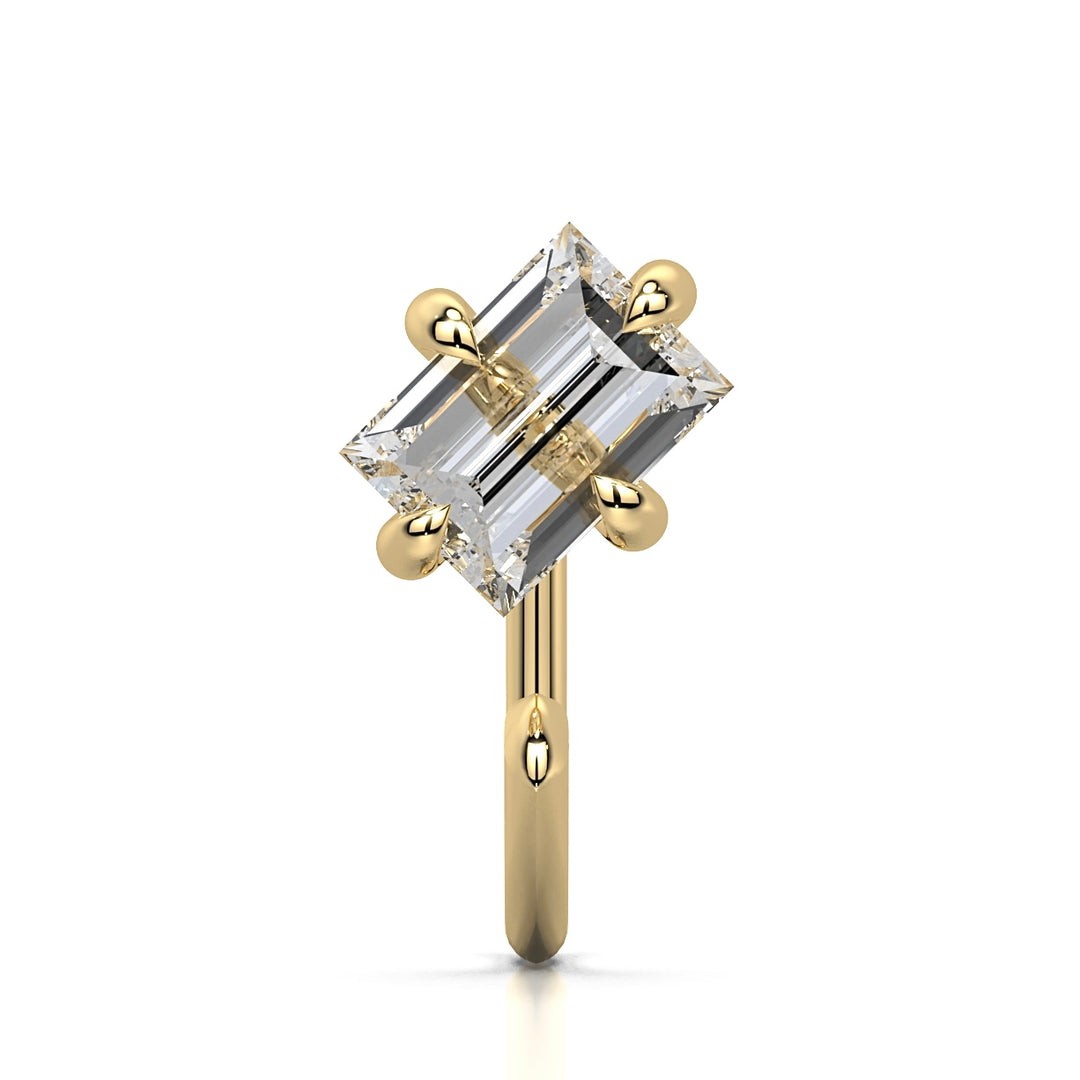 Solitaire Curious Baguette Claw Earring (single piece)