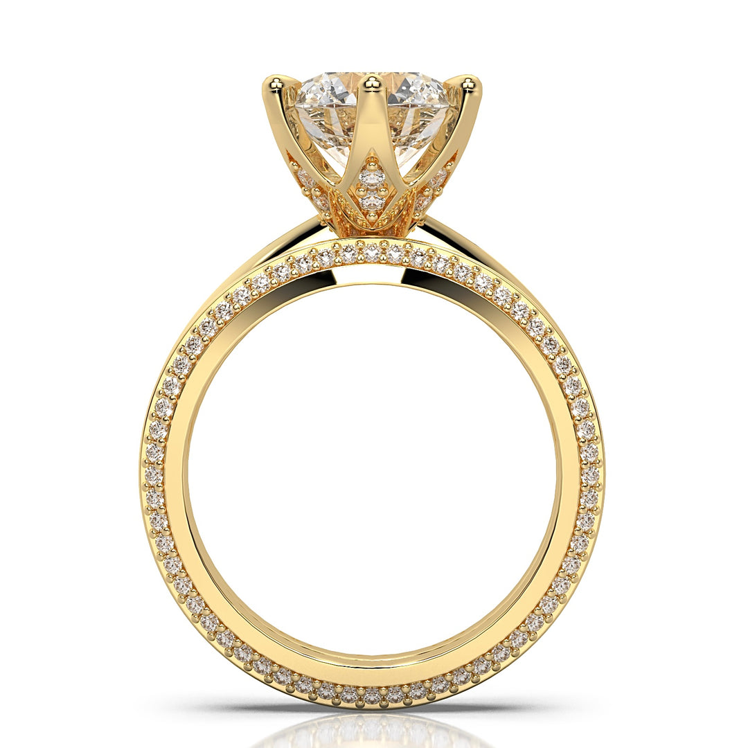 The One Solitaire Round Brilliant Engagement and Wedding Rings Set
