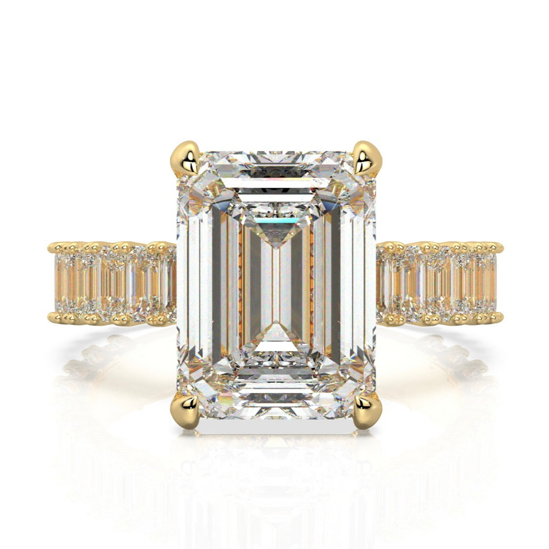 Milky Way Emerald-Cut with Petite Emerald Pavé Engagement Ring