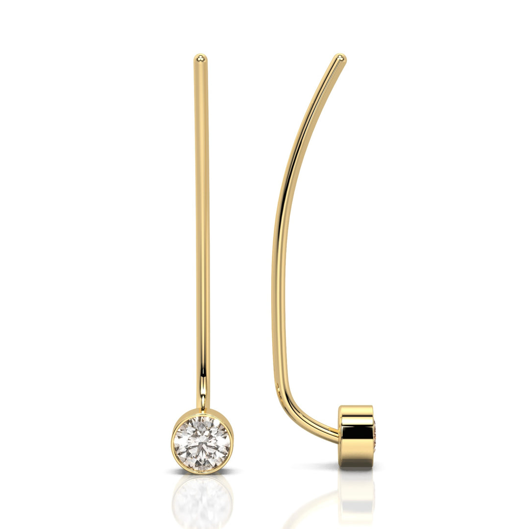 Eros Solitaire Arc Threader Earring
