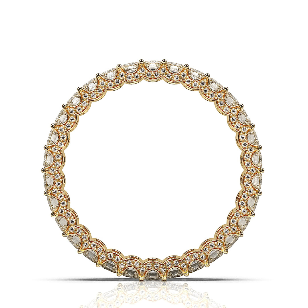 Galaxy Petite Emerald Eternity Ring with Full Pavé U Gallery