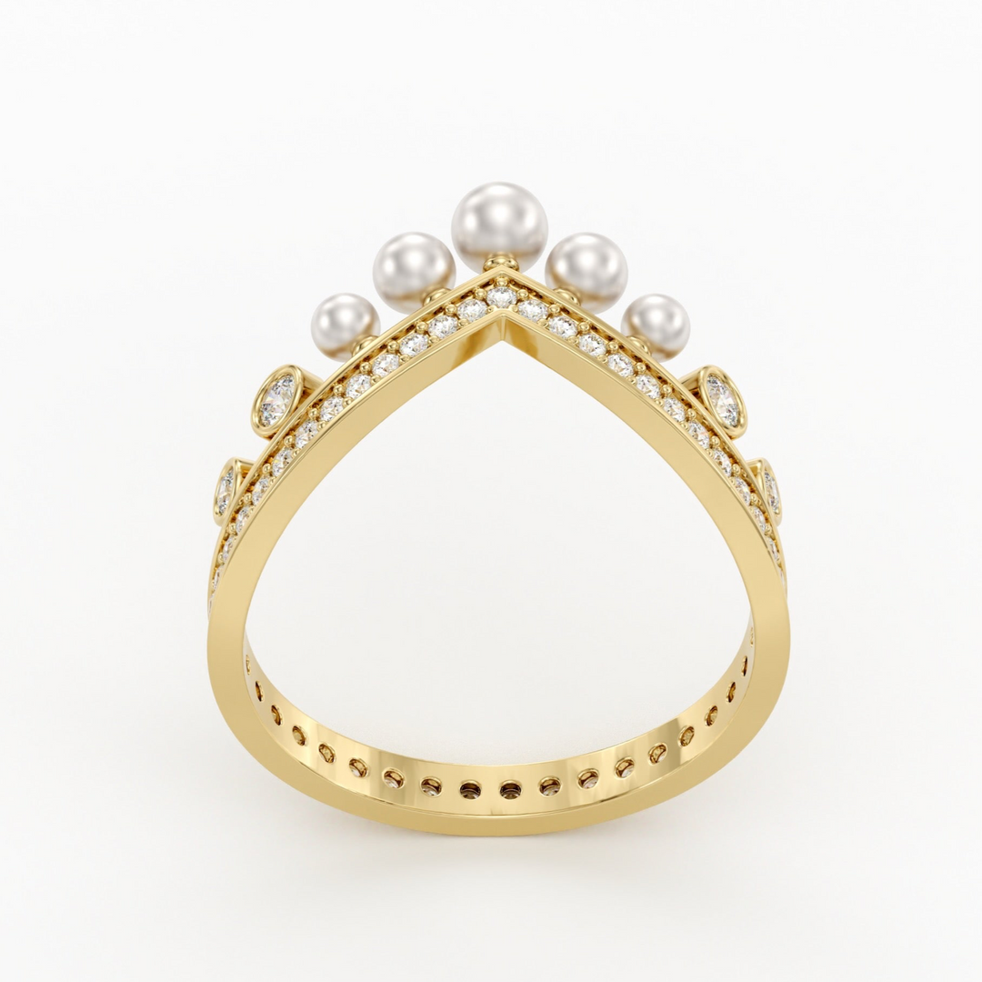 Dew Drops On Crown Pavé Band