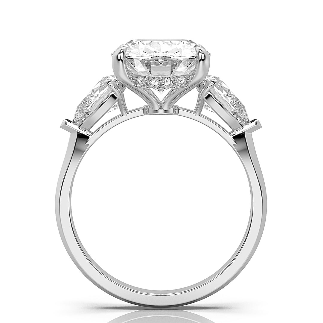Three-Stone Oval & Pear Engagement Ring