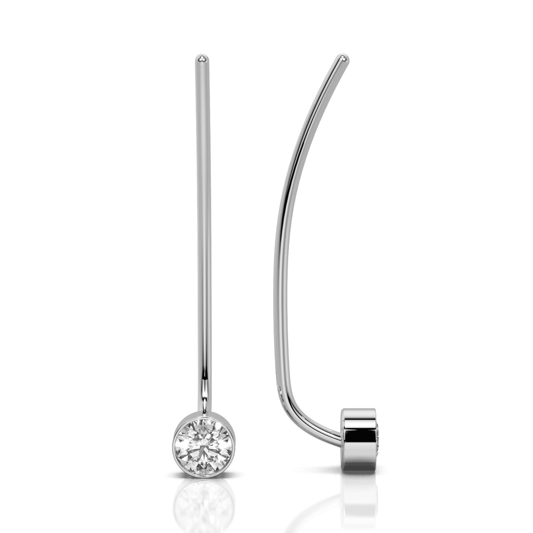 Eros Solitaire Arc Threader Earring