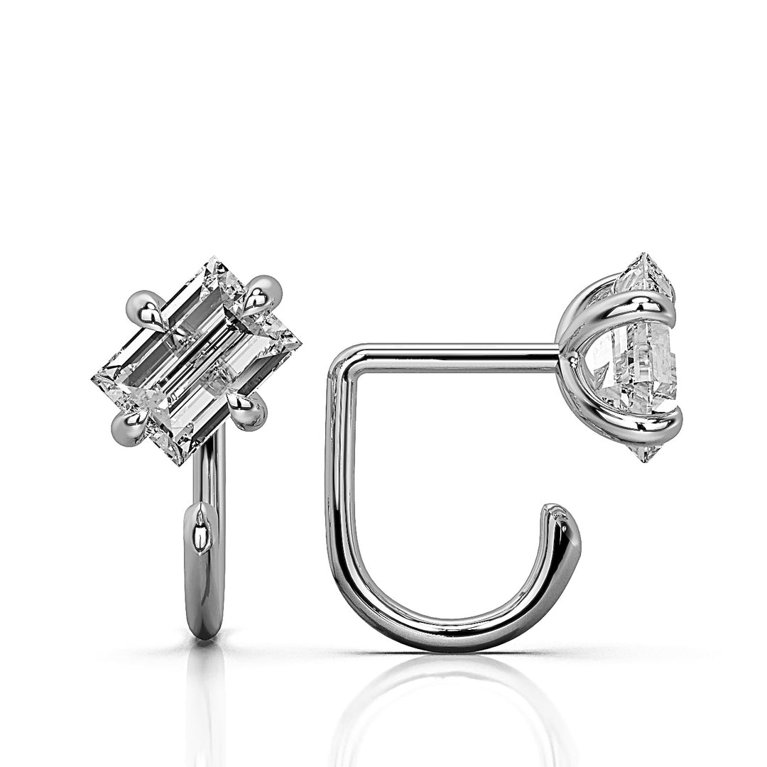 Solitaire Curious Baguette Claw Earring (single piece)