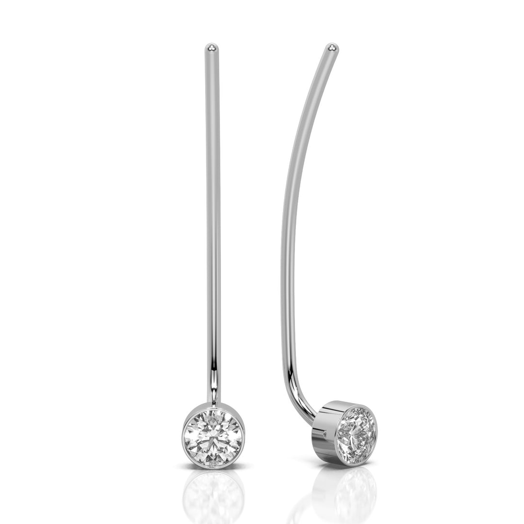 Eros Solitaire Arc Threader Earring