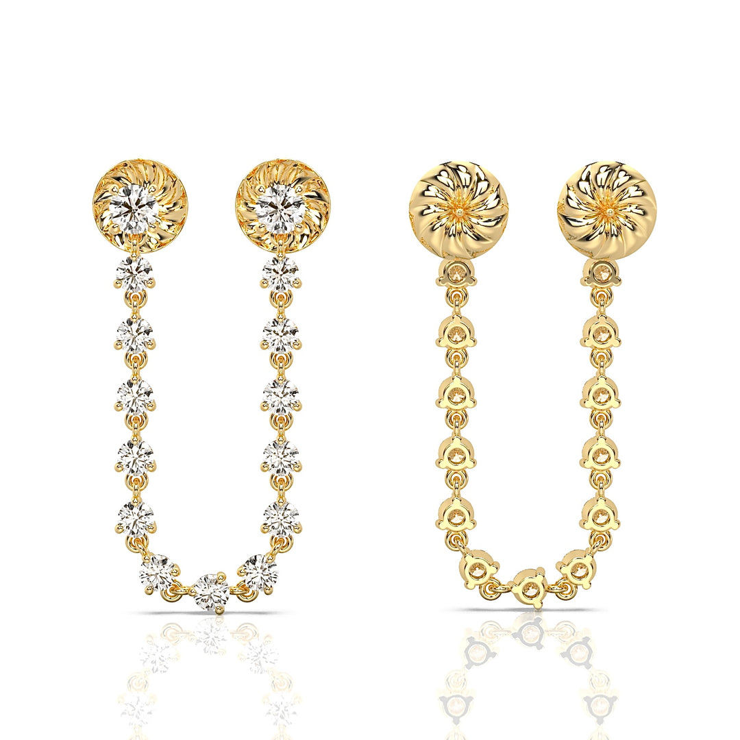 Sparkling Chain Double Studs (Single Piece)