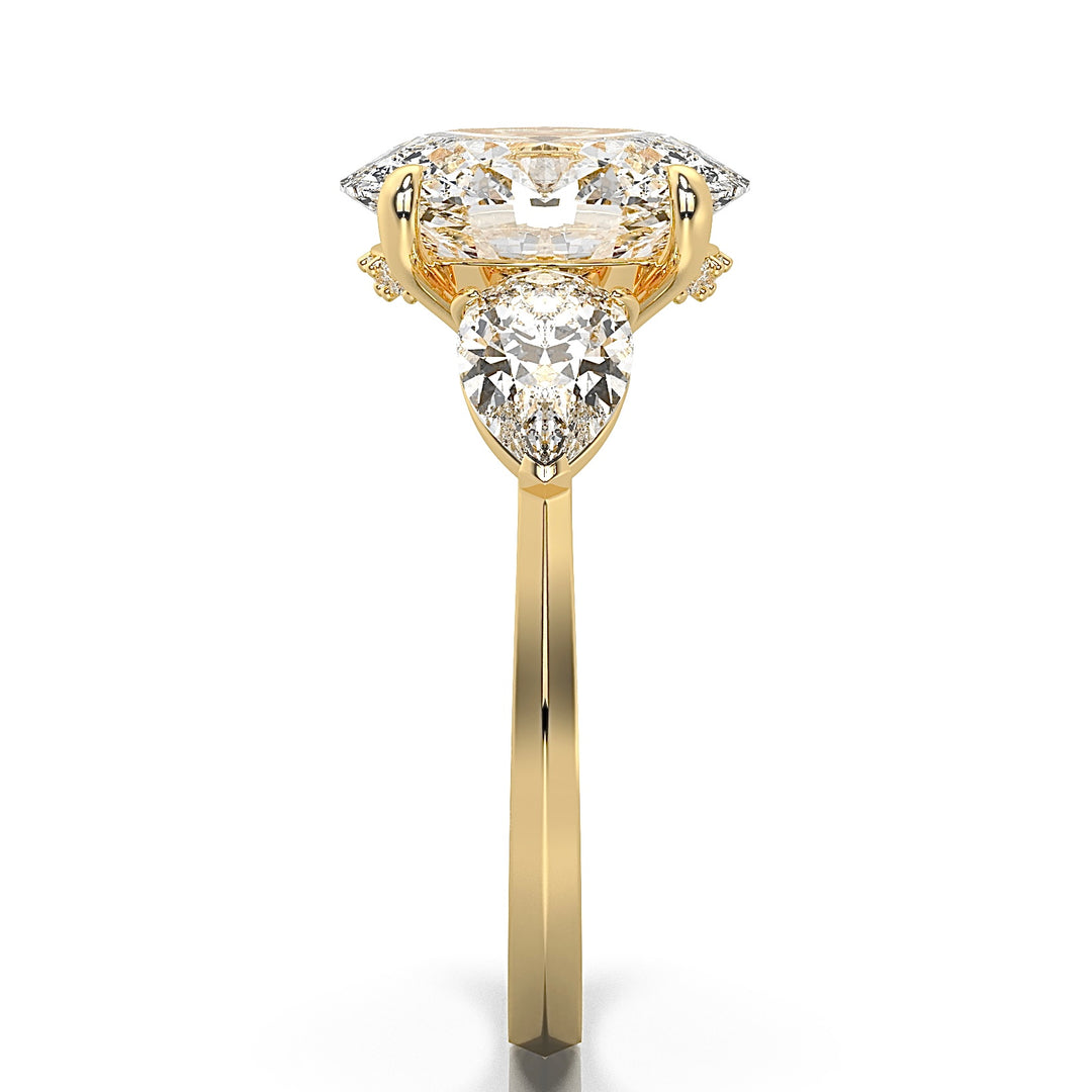 Three-Stone Oval & Pear Engagement Ring