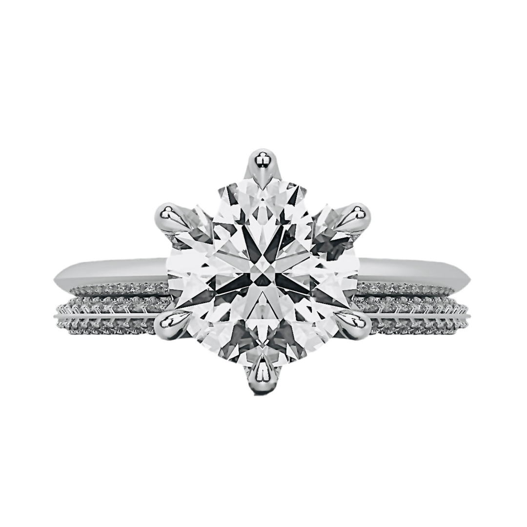 The One Solitaire Round Brilliant Engagement and Wedding Rings Set