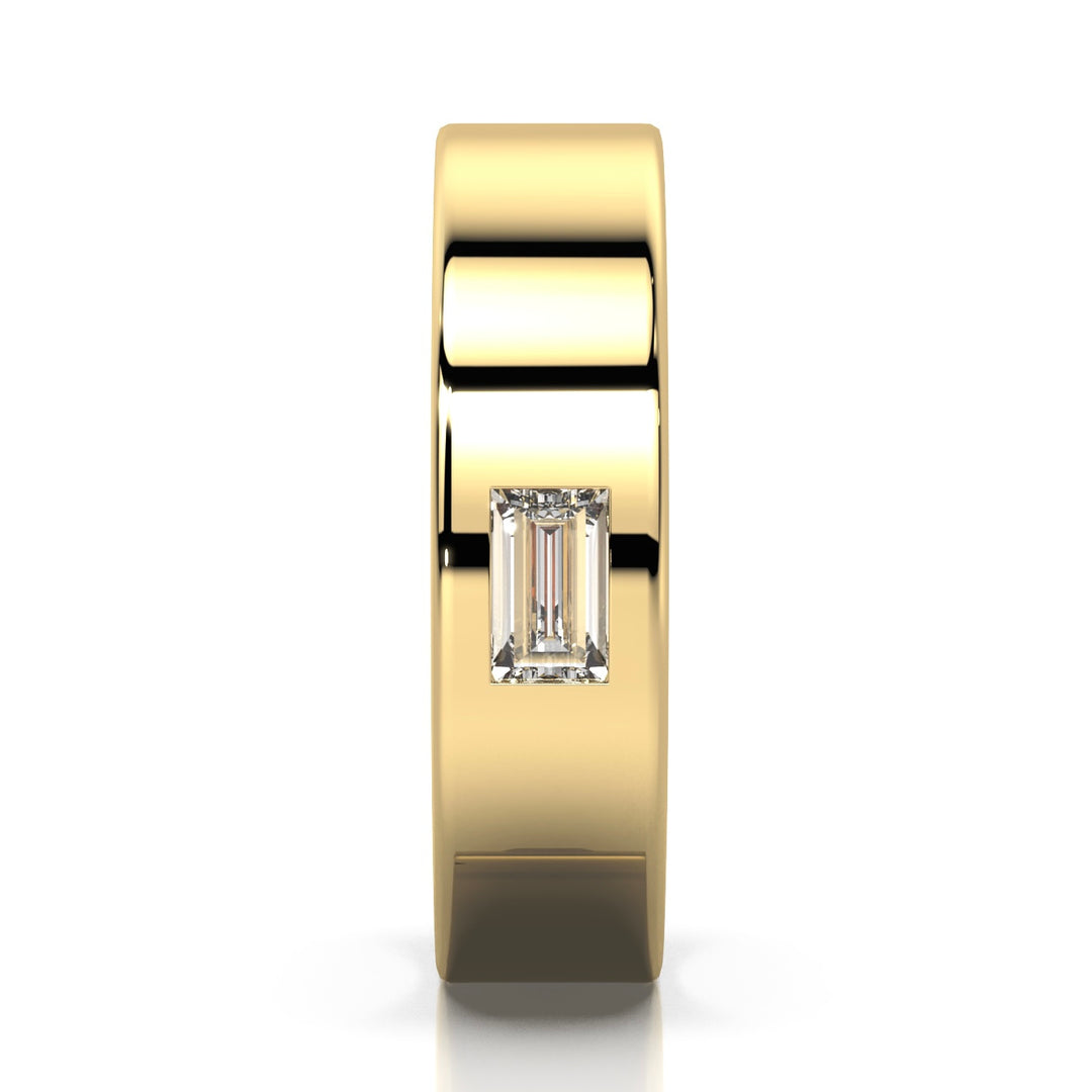 East West Baguette Comfort Fit Wedding Band