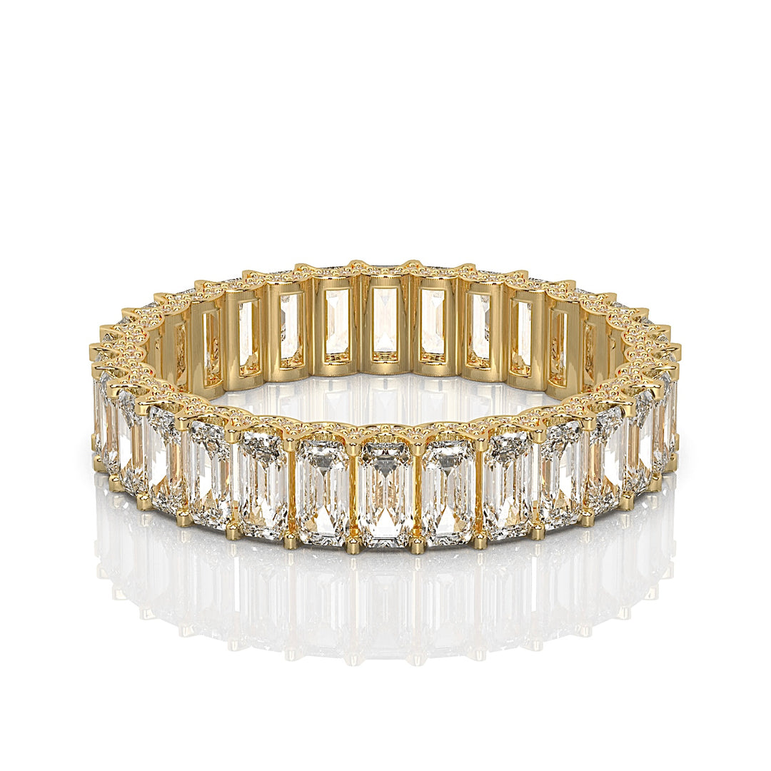 Galaxy Petite Emerald Eternity Ring with Full Pavé U Gallery