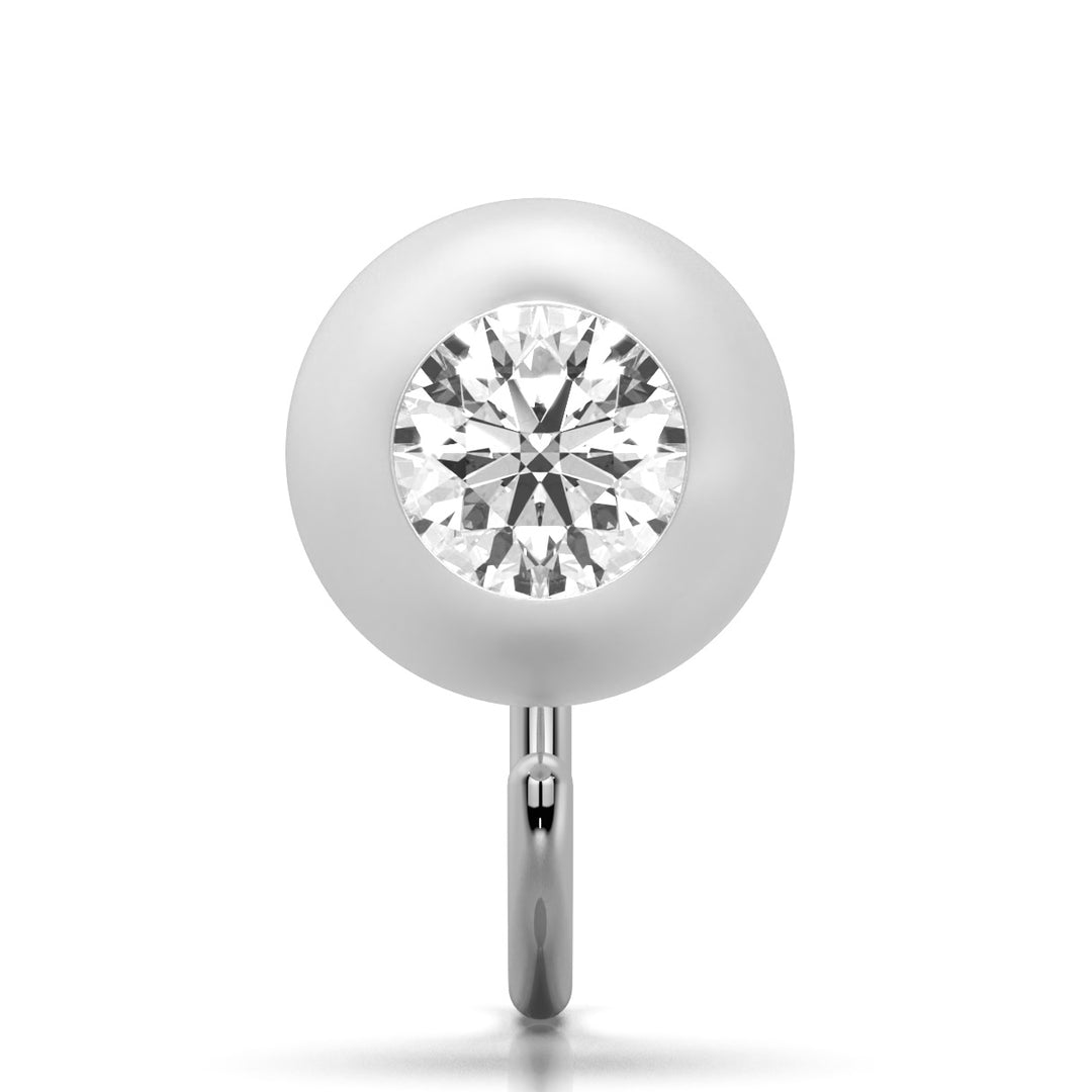 Pearl Claw Earring with Gemstone Inlay (Single Piece)