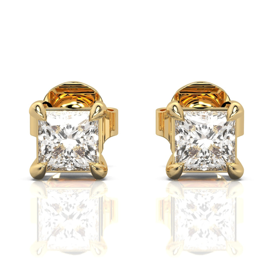 Solitaire Princess Studs, 2 CTTW - 6 CTTW