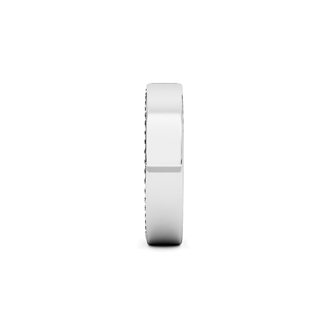 Baguette Comfort Fit Wedding Band with Side Pavé