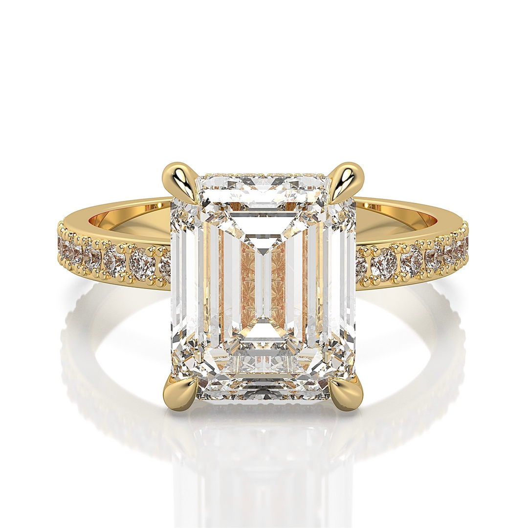 Brilliant Love Emerald-Cut Engagement Ring