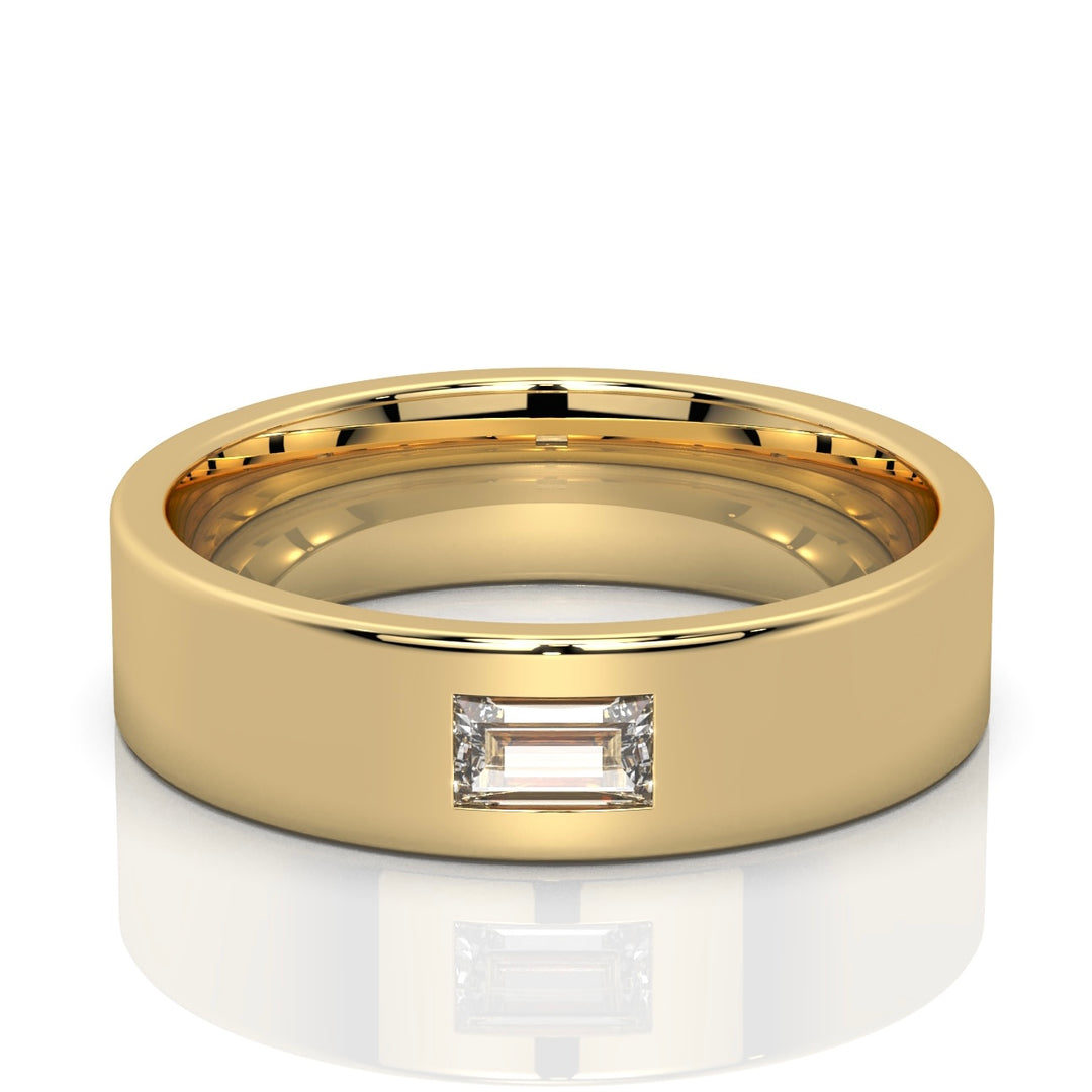 East West Baguette Comfort Fit Wedding Band