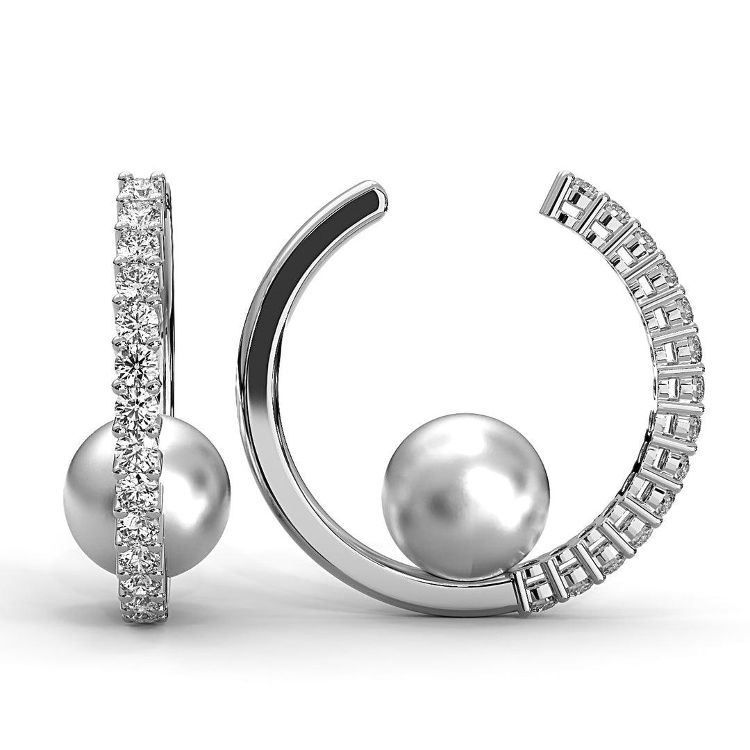 Nestled Akoya Pearl Micropavé Ear Cuff (Single Piece)