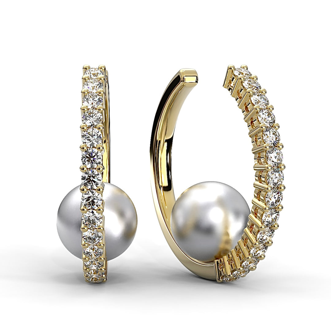 Nestled Akoya Pearl Micropavé Ear Cuff (Single Piece)