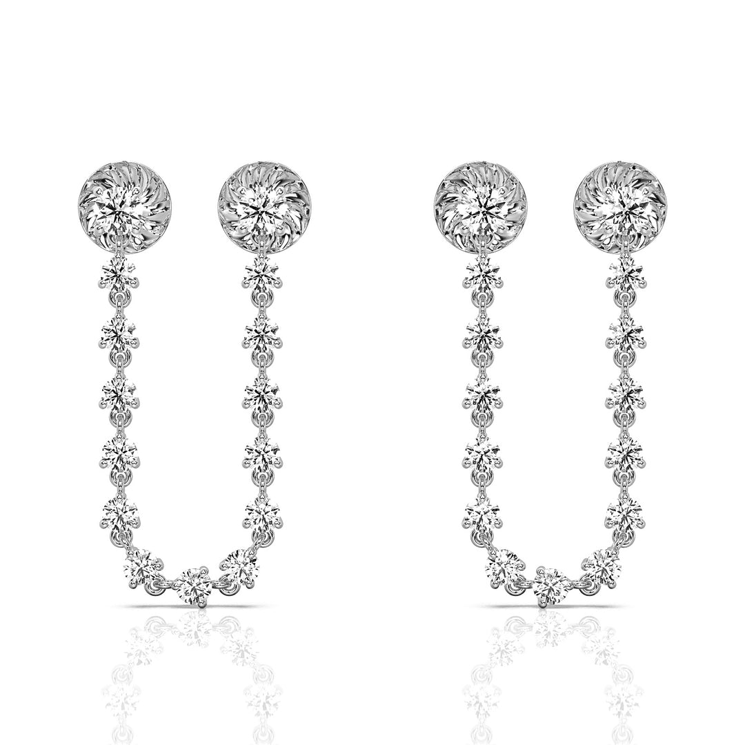 Sparkling Chain Double Studs (Single Piece)
