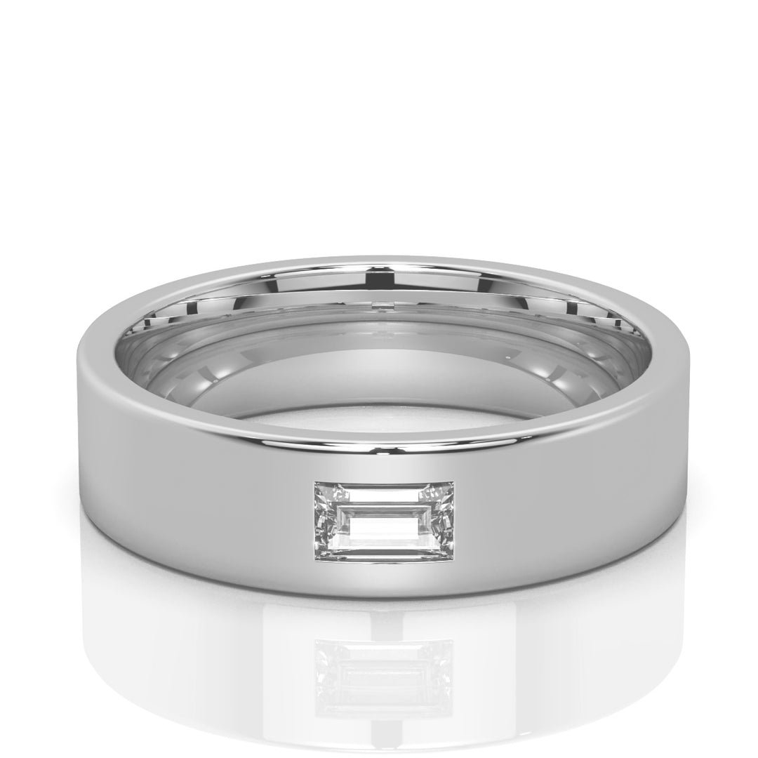 East West Baguette Comfort Fit Wedding Band