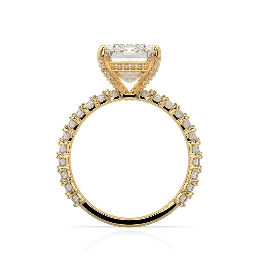 Milky Way Emerald-Cut with Petite Emerald Pavé Engagement Ring
