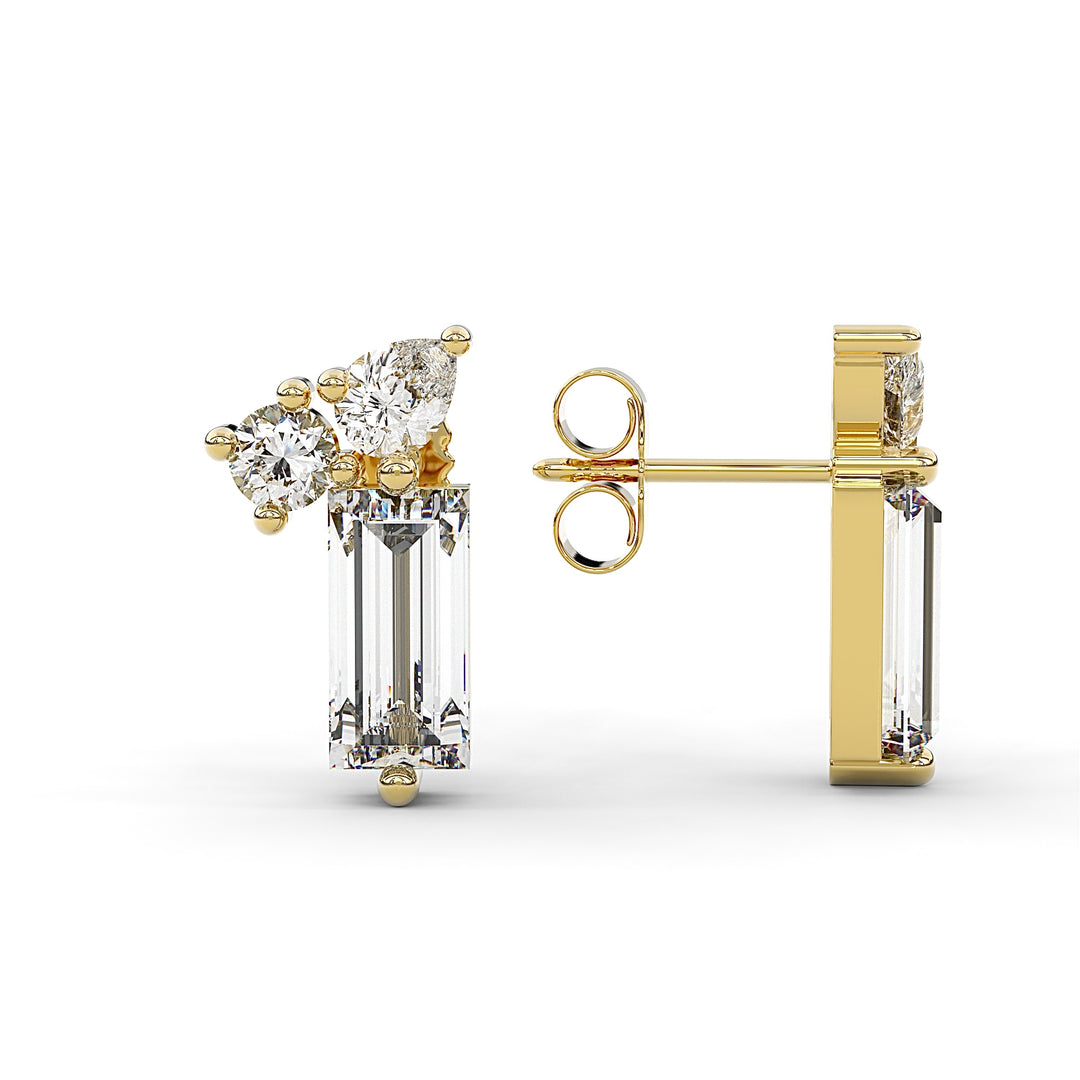 Trio Studs (Baguette, Round, Pear)