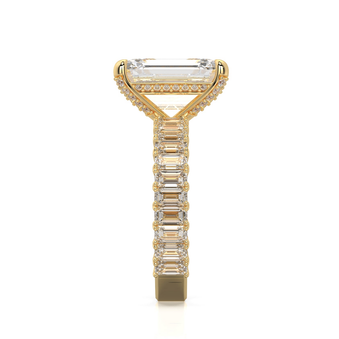 Milky Way Emerald-Cut with Petite Emerald Pavé Engagement Ring