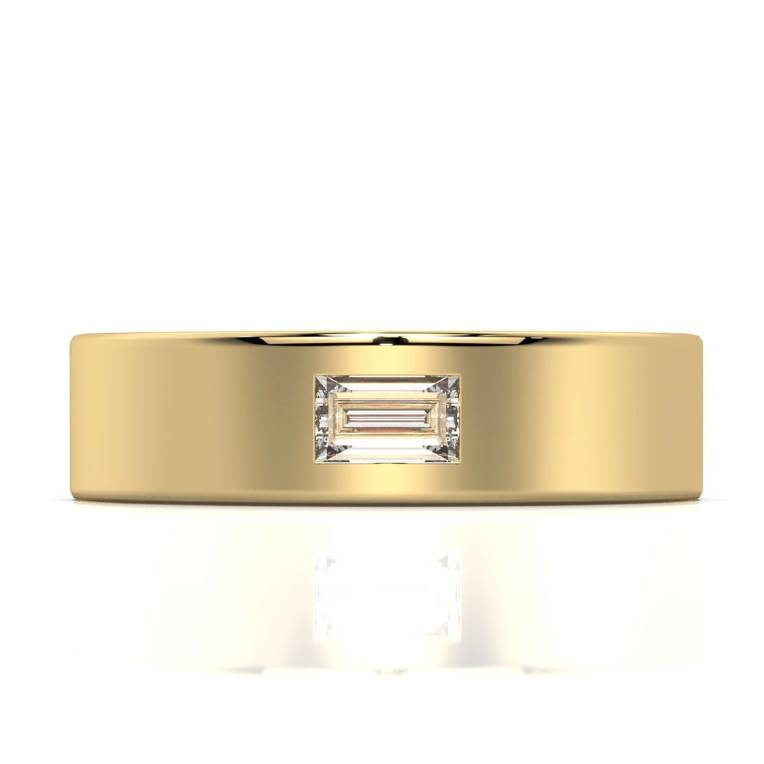 East West Baguette Comfort Fit Wedding Band
