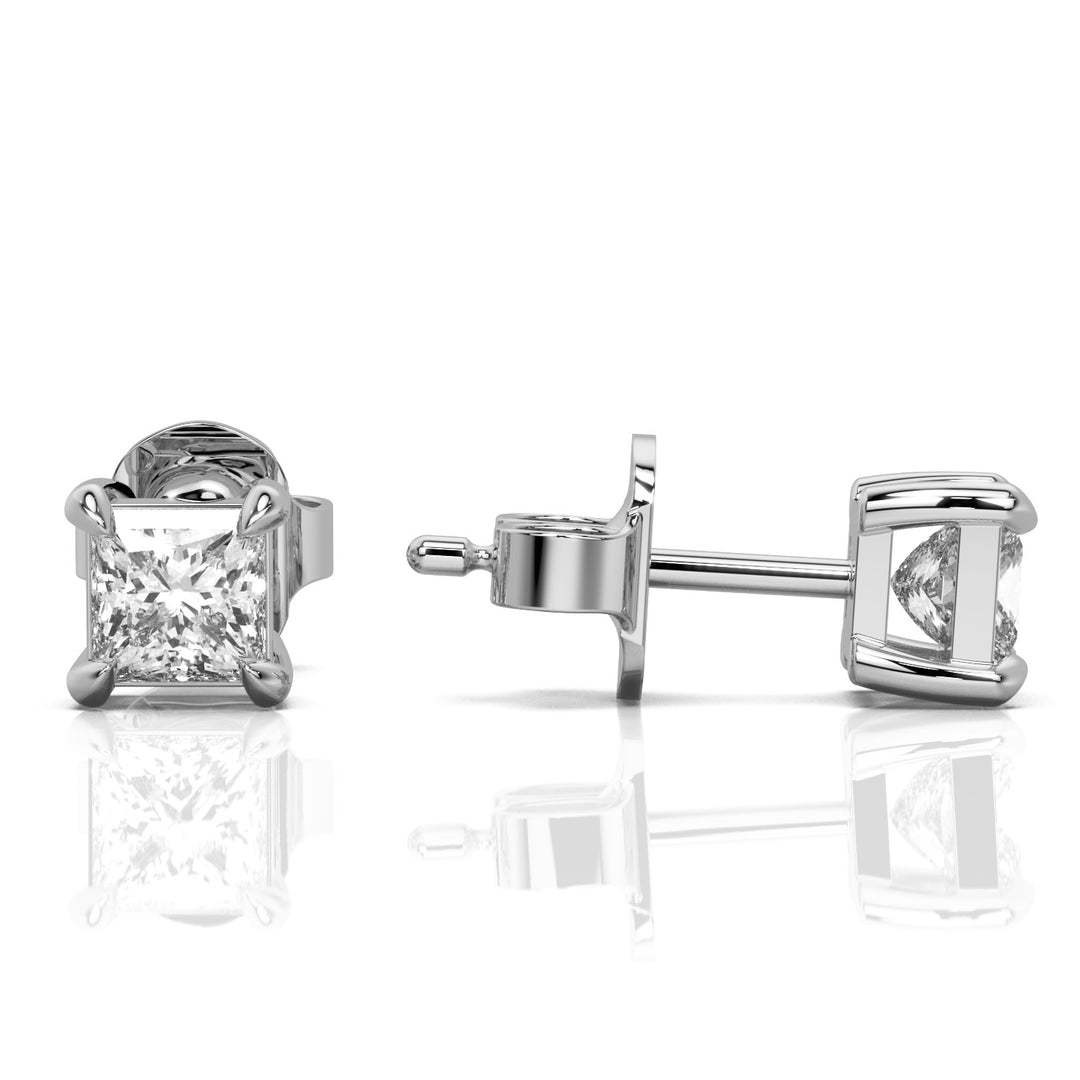Solitaire Princess Studs, 2 CTTW - 6 CTTW