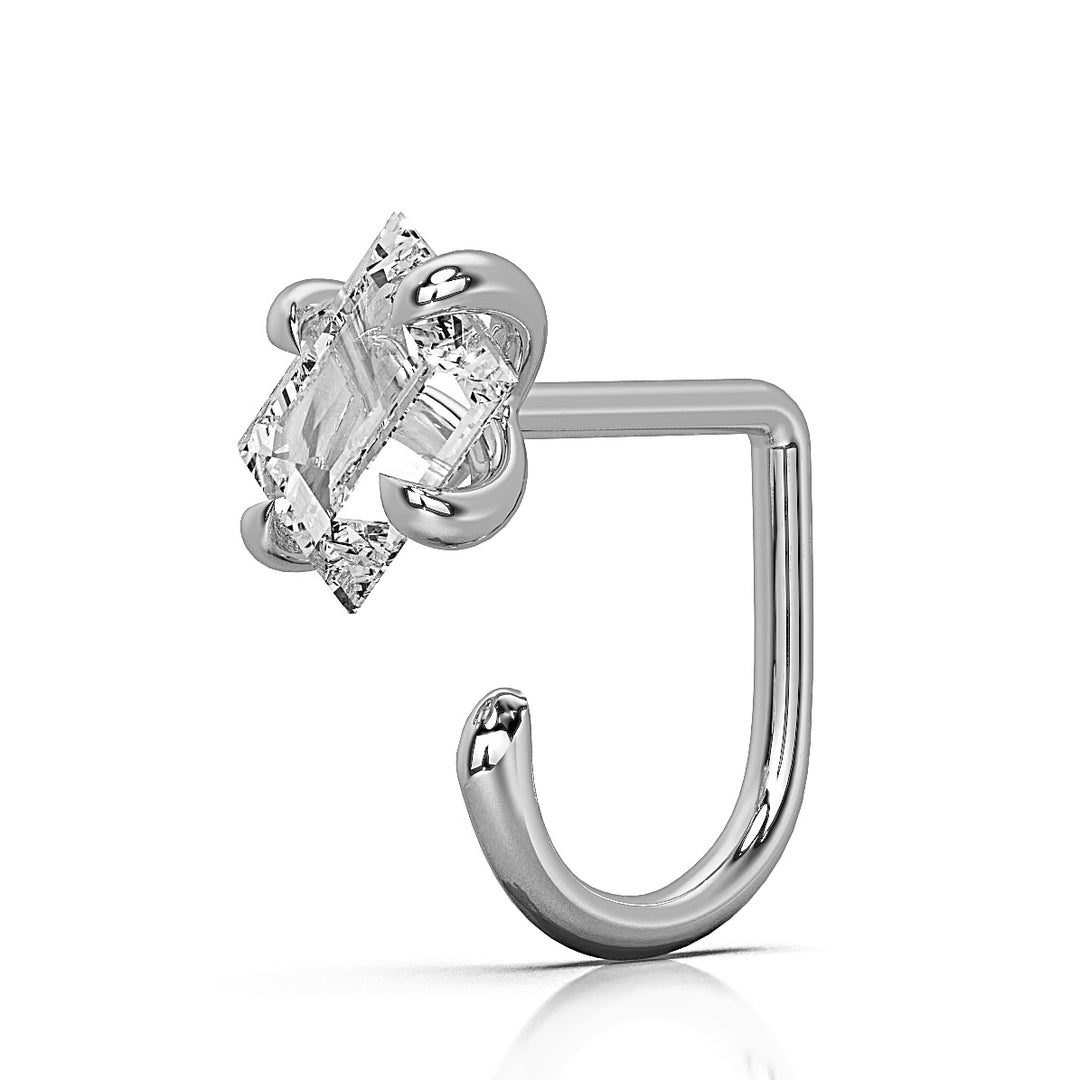 Solitaire Curious Baguette Claw Earring (single piece)