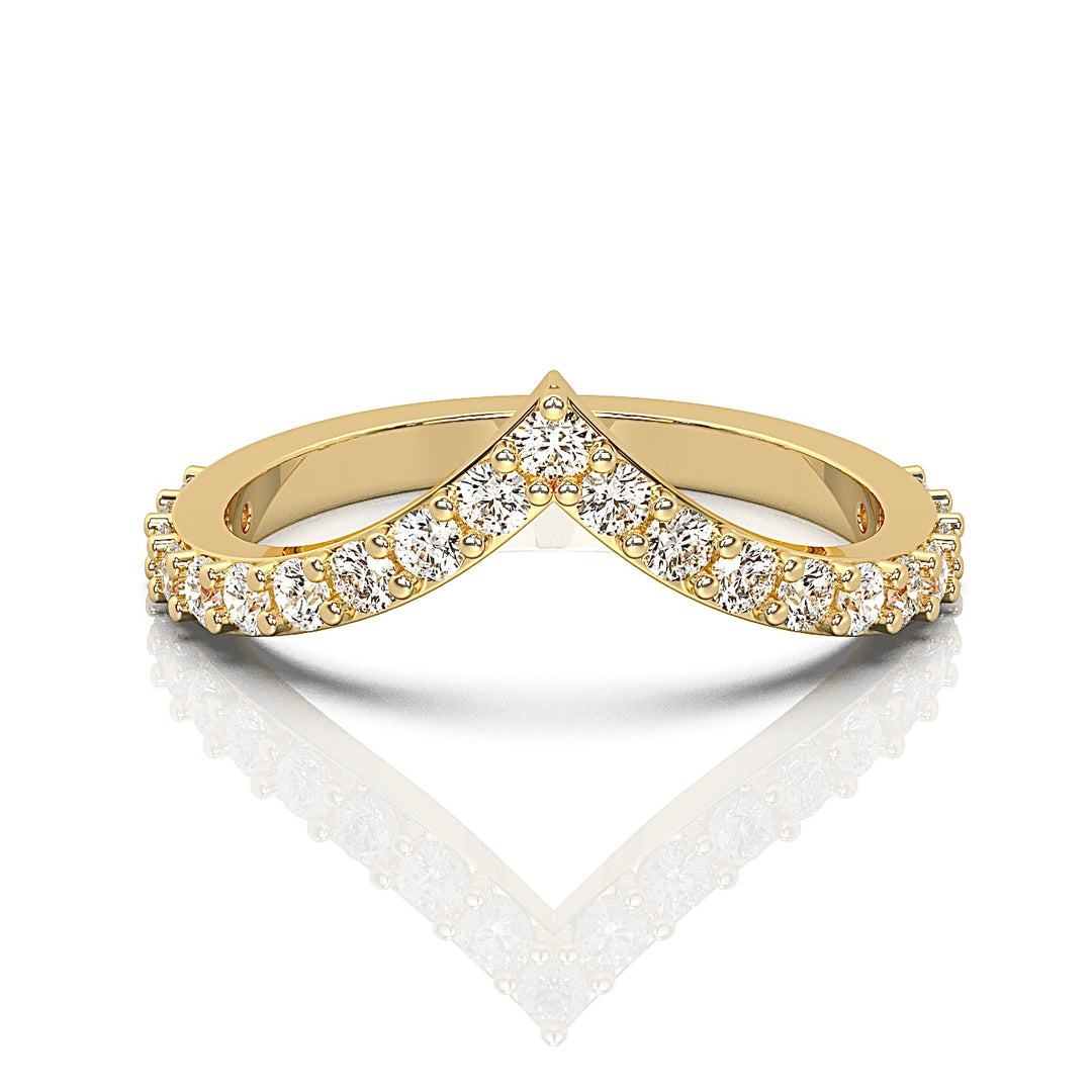 V Shape Pavé Band