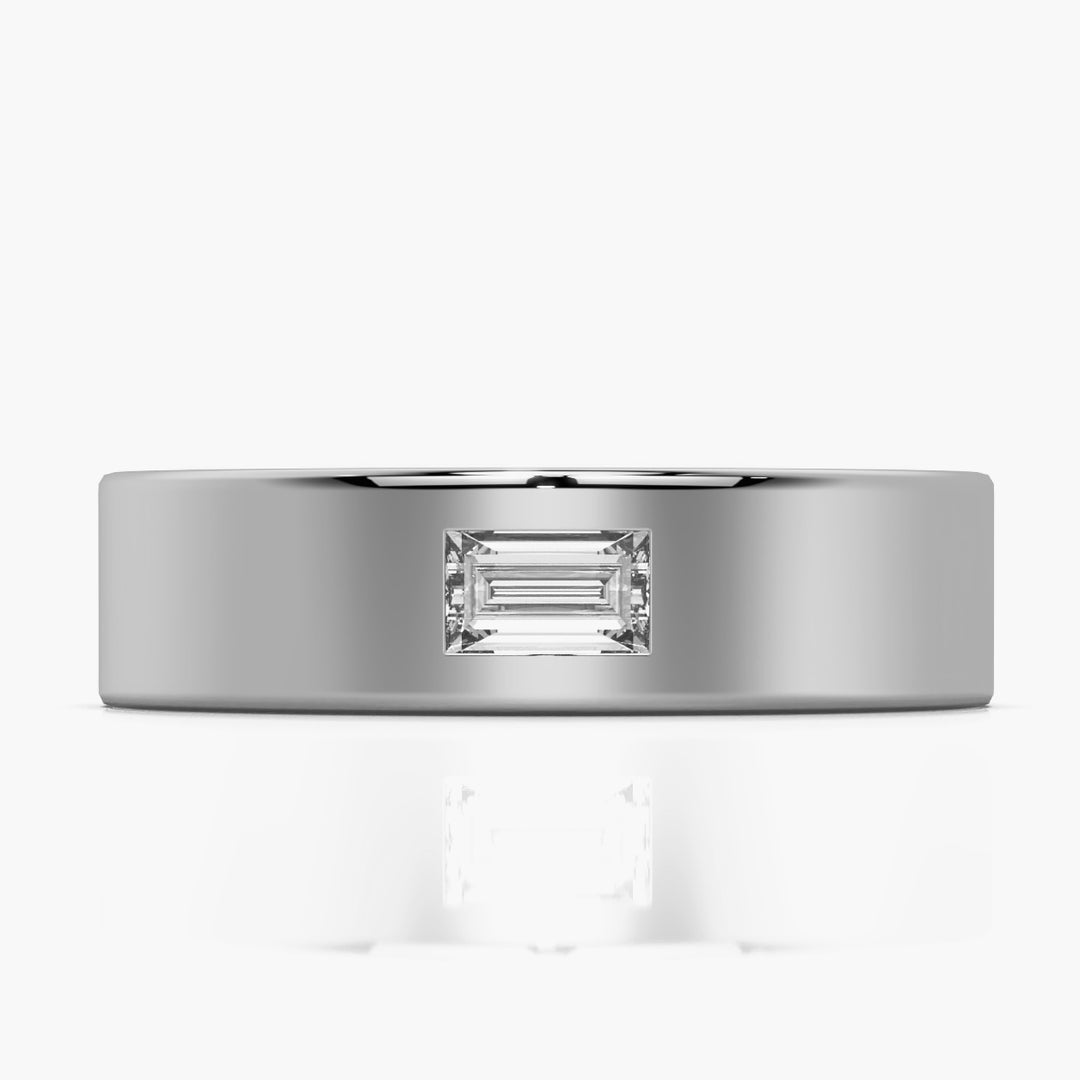 East West Baguette Comfort Fit Wedding Band