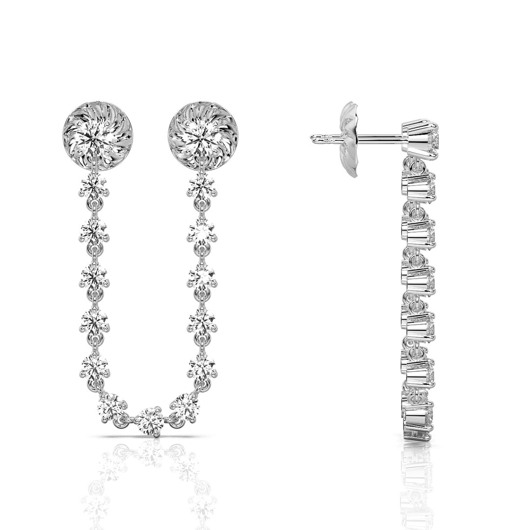 Sparkling Chain Double Studs (Single Piece)