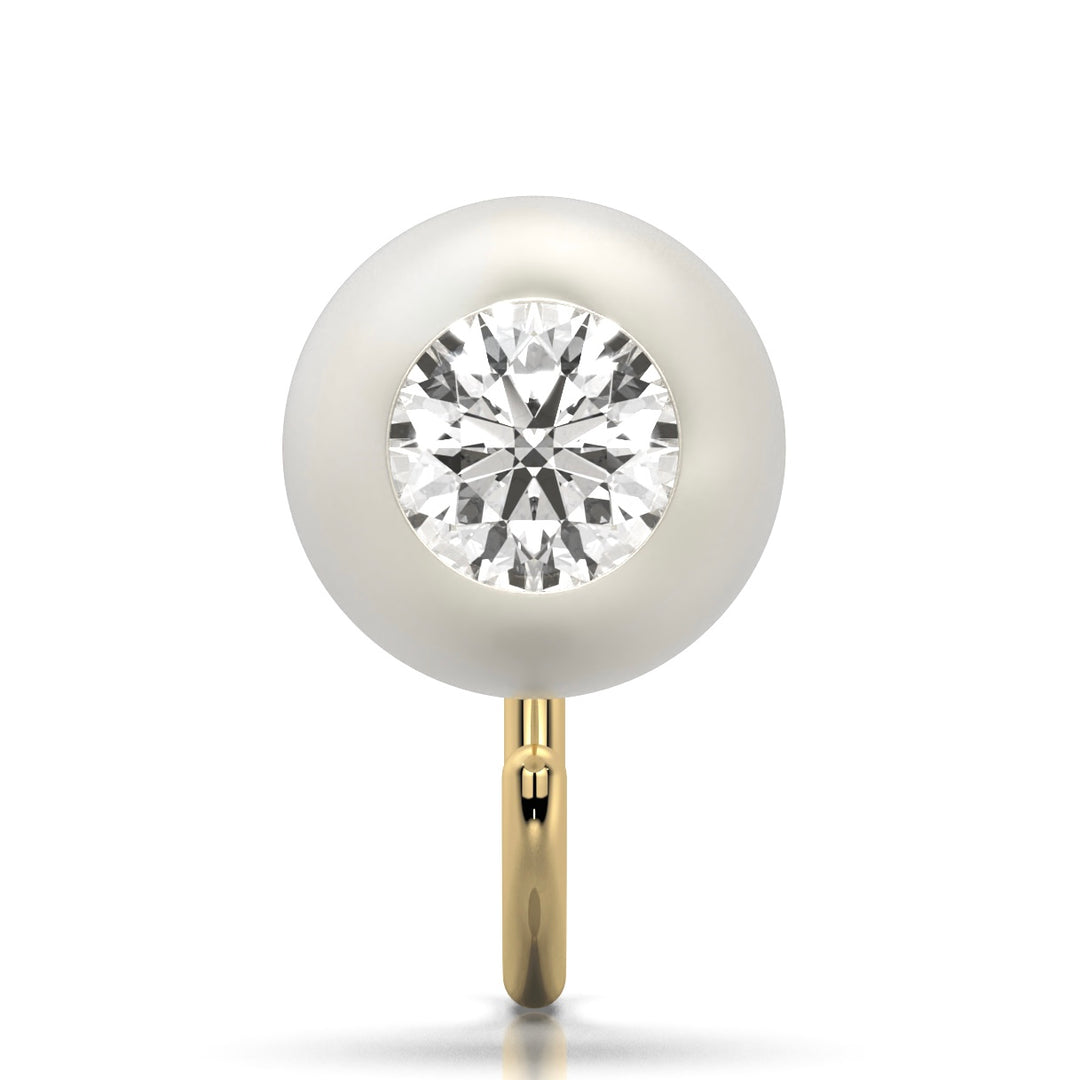 Pearl Claw Earring with Gemstone Inlay (Single Piece)