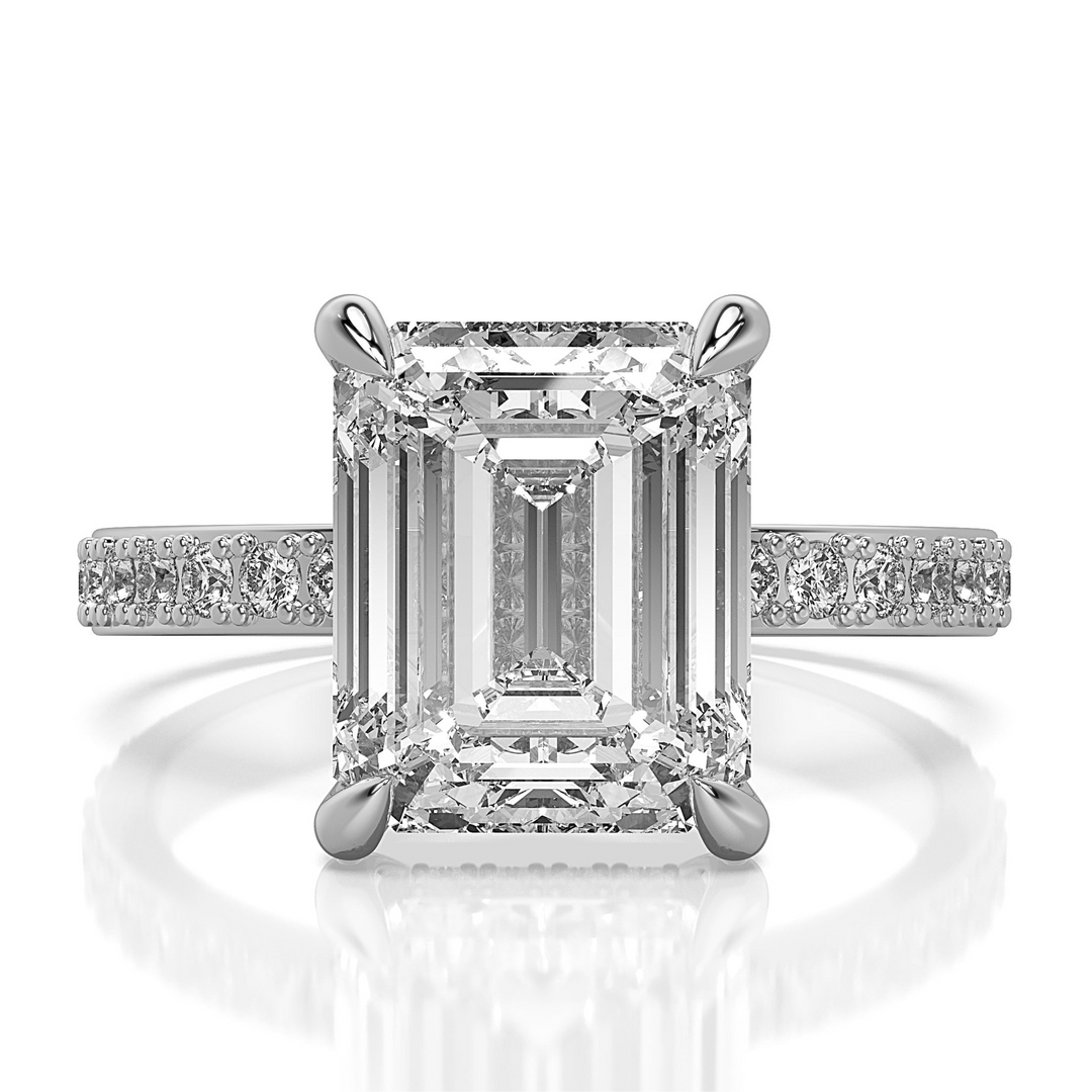 Brilliant Love Emerald-Cut Engagement Ring
