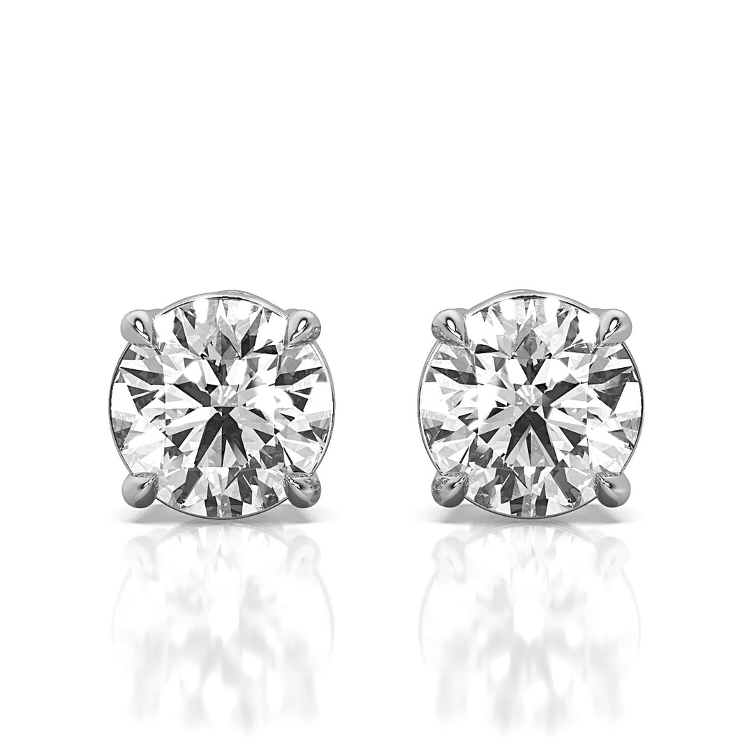 Solitaire Round Brilliant Studs, 1 CTTW - 6 CTTW