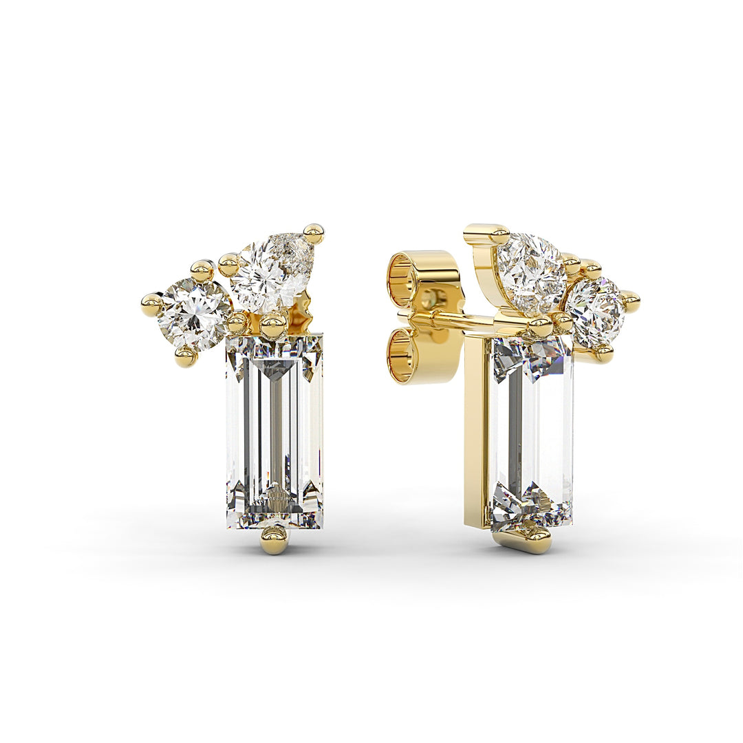 Trio Studs (Baguette, Round, Pear)