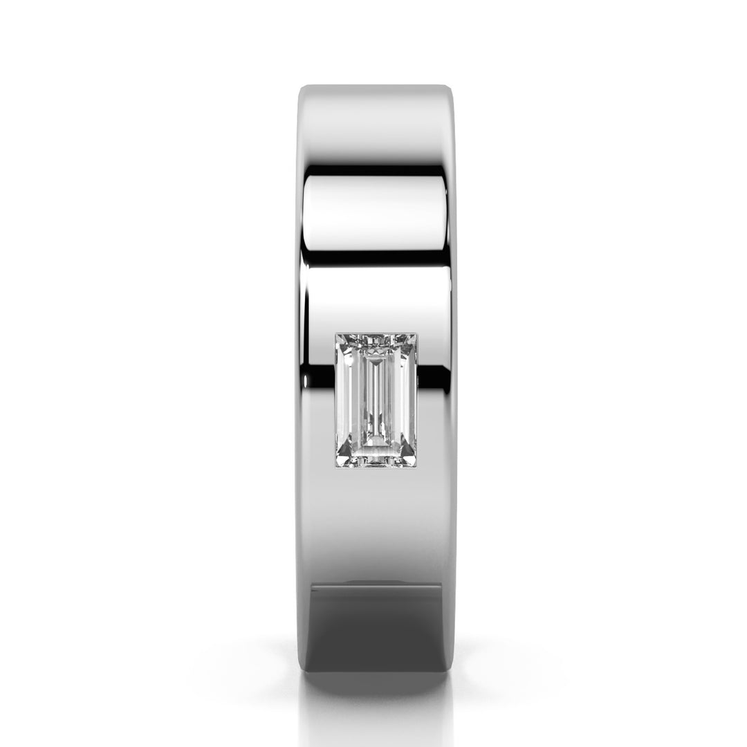 East West Baguette Comfort Fit Wedding Band