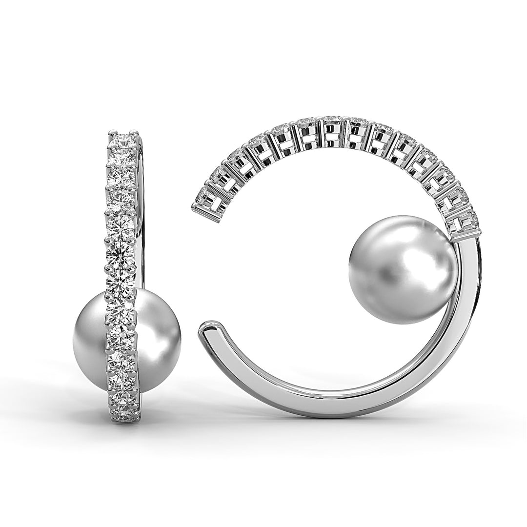 Nestled Akoya Pearl Micropavé Ear Cuff (Single Piece)