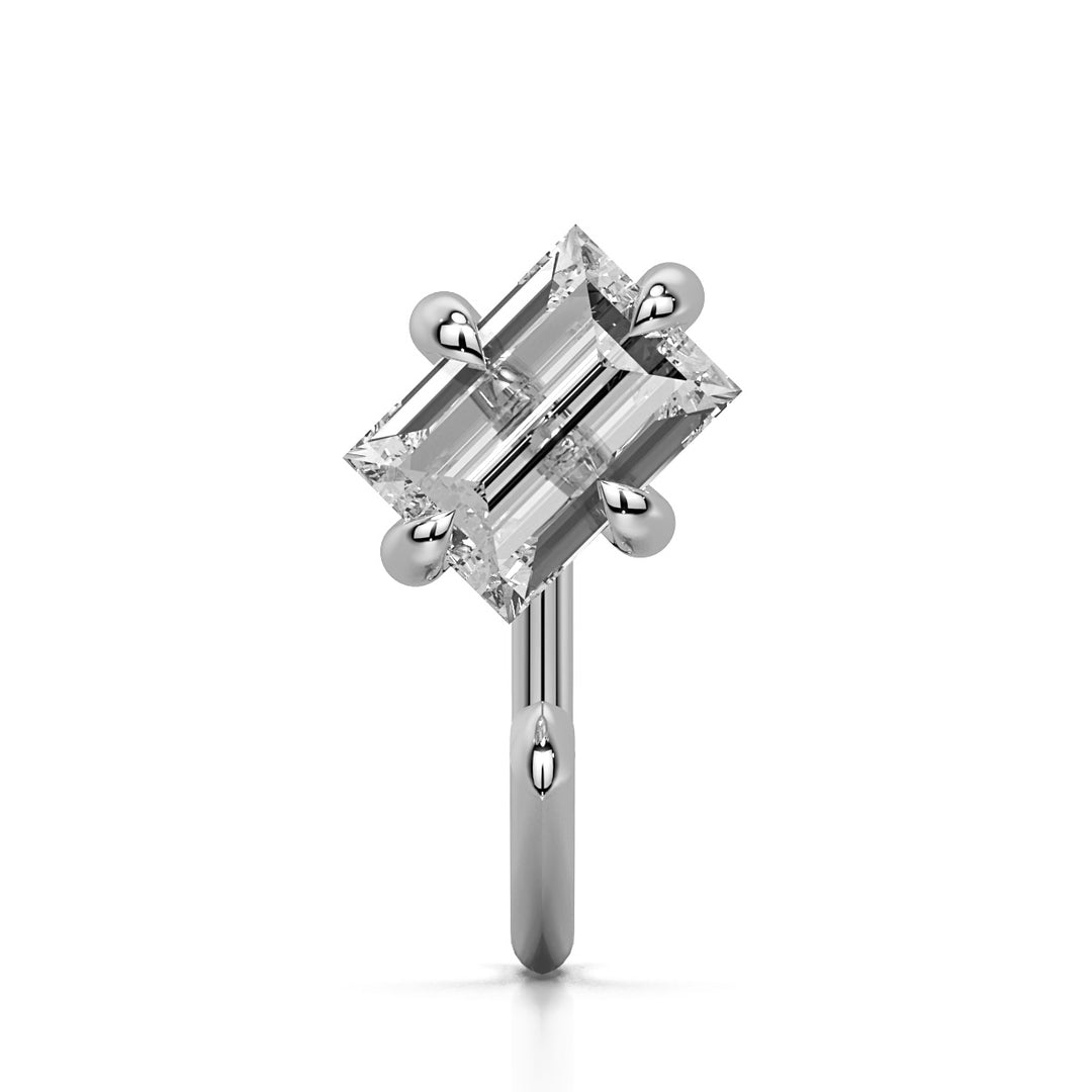 Solitaire Curious Baguette Claw Earring (single piece)