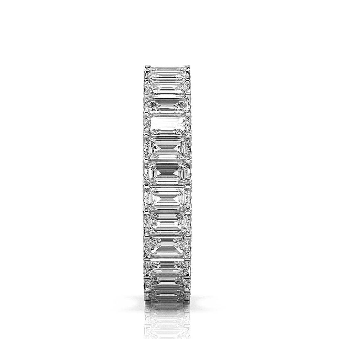 Galaxy Petite Emerald Eternity Ring with Full Pavé U Gallery