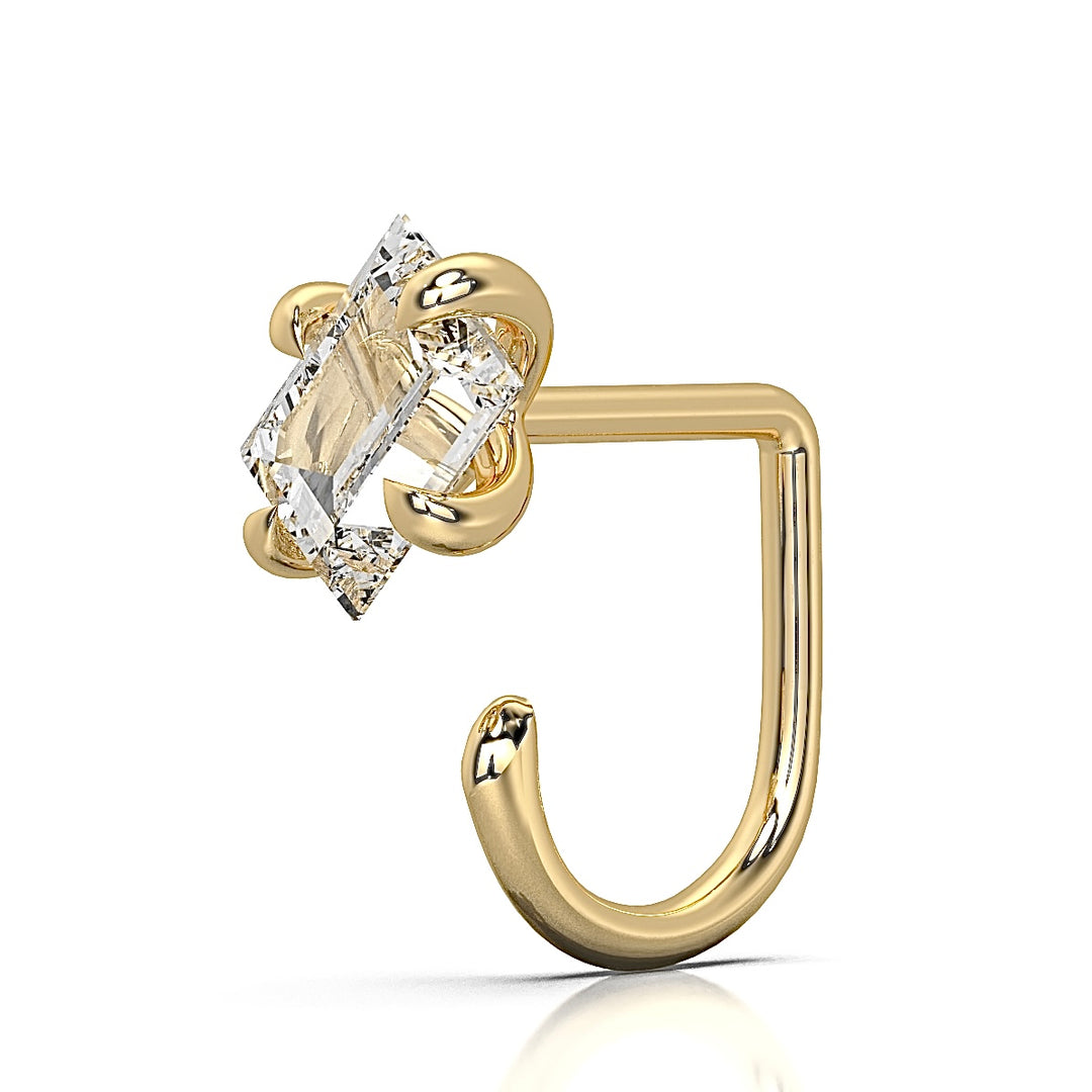 Solitaire Curious Baguette Claw Earring (single piece)
