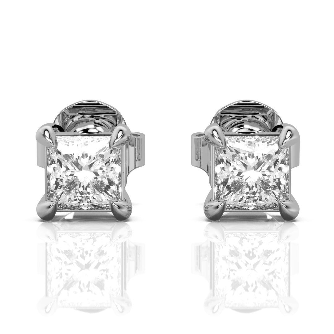Solitaire Princess Studs, 2 CTTW - 6 CTTW