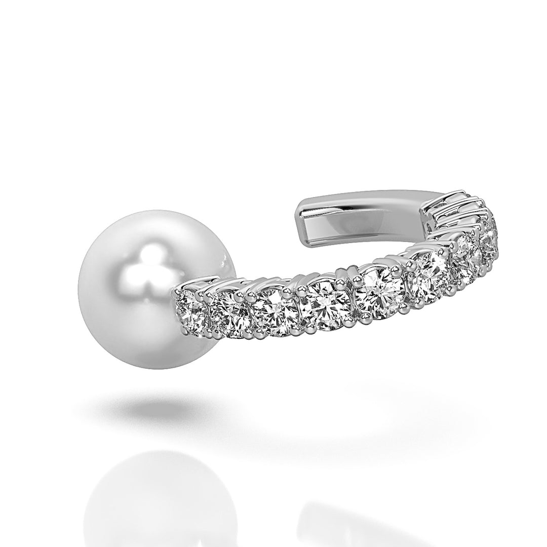 Pearl Head Micropavé Ear Cuff (Single Piece)