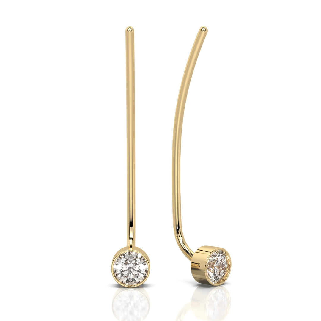 Eros Solitaire Arc Threader Earring
