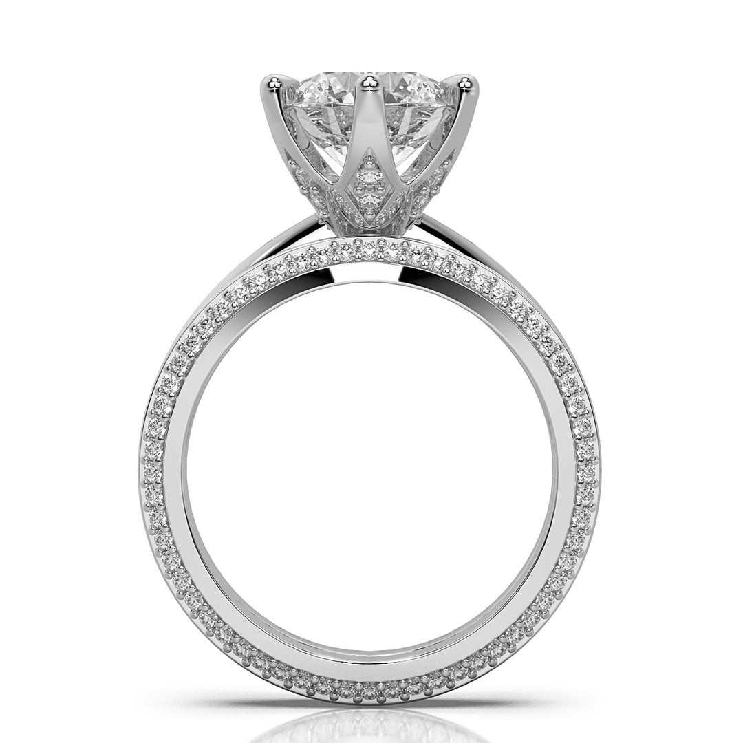 The One Solitaire Round Brilliant Engagement and Wedding Rings Set