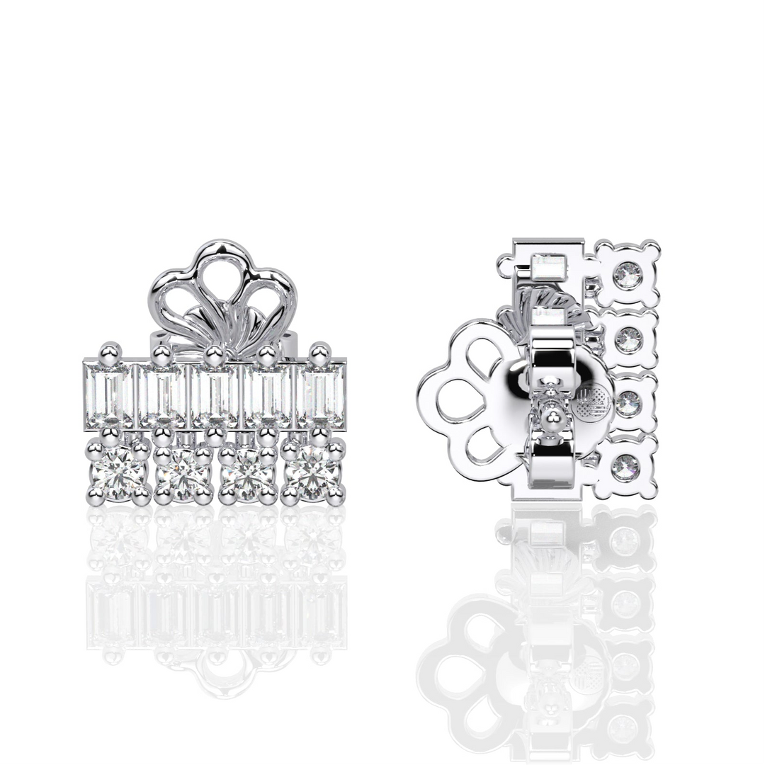 Double Row Baguette and Round Studs
