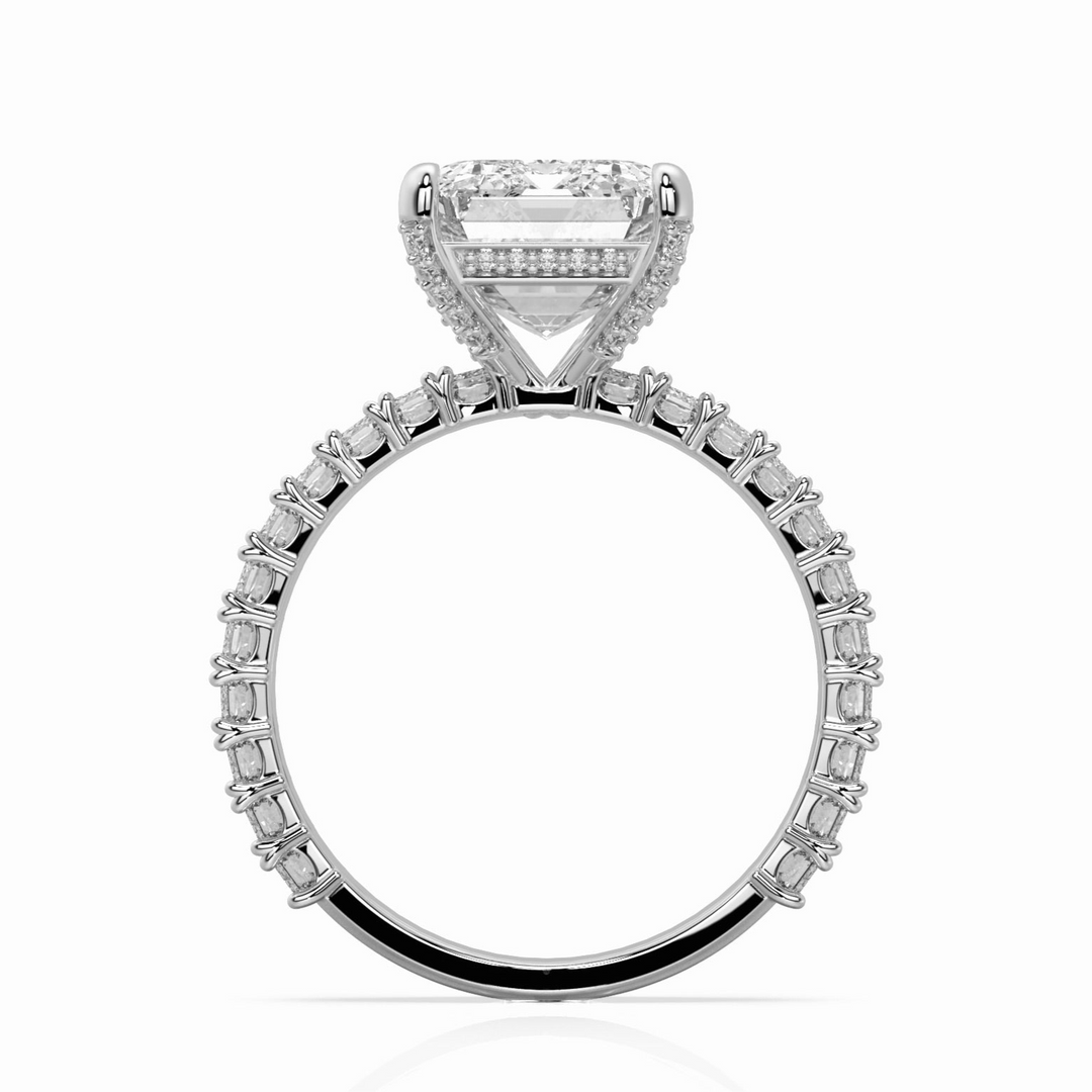 Milky Way Emerald-Cut with Petite Emerald Pavé Engagement Ring