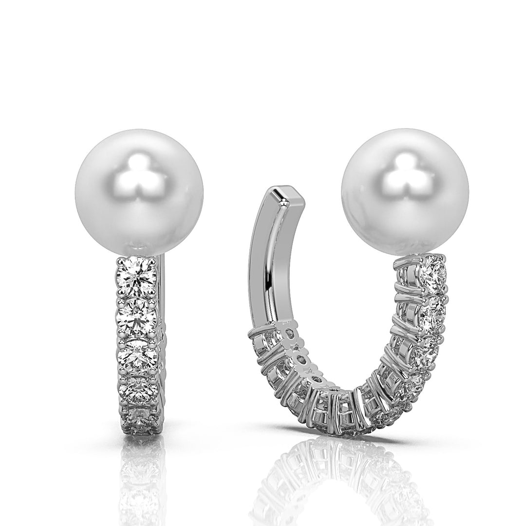 Pearl Head Micropavé Ear Cuff (Single Piece)